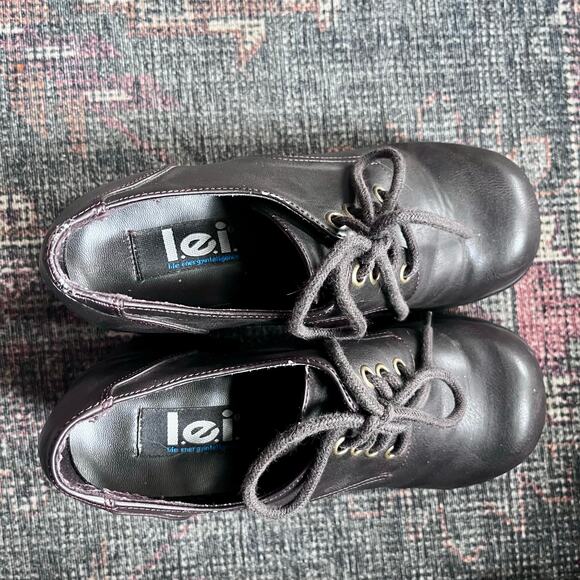 Vintage 90s LEI chunky lace up oxfords - Picture 3 of 7